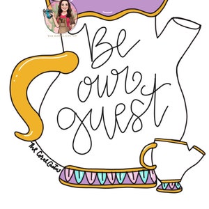 Mall för digital dörrhängare Mrs. Potts Chip Utskrivbar skylt