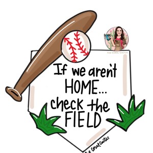 Baseball Field Home Sign Digital Template Door Hanger