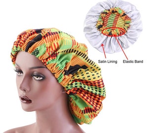 Satin Lined African/Ankara Bonnet