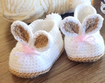 Handmade Crochet Easter Bunny Booties/Slippers-Many sizes