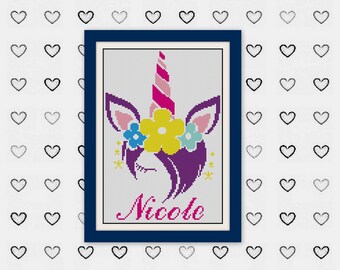 Unicorn cross stitch pattern ,kids room,children room INC Cross Stitch Pattern, BOGO, Rainbow cross stitch unicorn Modern cross stitch,R0210