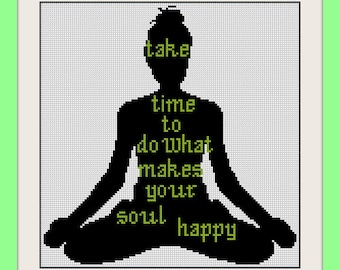 Yoga korsstygnsmönster, yogadekoration, mantra korsstygnsmönster, korsstygnsmönster, korsstygnscitat, BOGO, R245