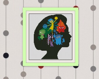 Схема вышивки крестом «Девушка наизнанку»,Девичьи эмоции,Вышивка крестом,Современный узор,BOGO, PDF, xStitch,схема счетного креста,R337