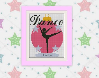 Silhouette of a dancing girl, New Year's gift BOGO, PDF counted cross stitch pattern, Modern Cross Stitch,R226