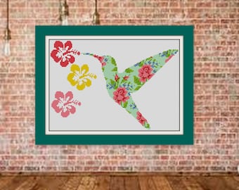 Современный узор «Птица-колибри», BOGO, PDF-счетчик «Птица», «Легкая вышивка крестиком», «Живоназком», «Живоназкогные» PDF-файла», R298