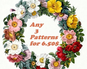 Купить ЛЮБЫЕ 3 узора за 6.50долларов, вышивка крестиком узор считанная вышивка рукоделие вышивка рукоделие сшивание PDFЦифровая скачать