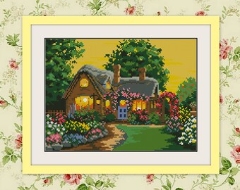 Вышивка крестиком «Дом, милый дом», BOGO, PDF Современная схема вышивки крестом «Дом, милый дом», Вышивка крестиком крест, R197