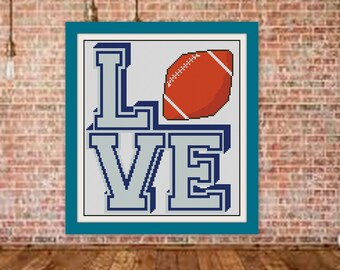 Älskar fotboll, amerikansk sport, sport korsstygnsmönster PDF, baseboll, basket, fotboll, pappa, fars dag av, BOGO, citat korsstygn, R299