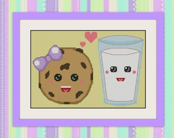 Схема вышивки крестом «Молоко и печенье», Схема вышивки крестом «Каваи», BOGO, Схема вышивки кр, R21стом PDF