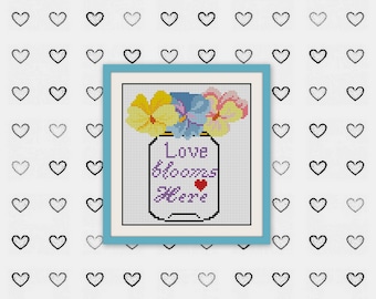 Jar cross stitch,Love Cross Stitch Pattern, Home cross stitch,BOGO, Quote cross stitch, PDF counted cross stitch pattern,R139