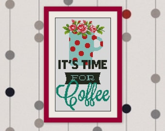 But First Coffee Cross Stitch Pattern, Cross Stitch ,Modern Cross Stitch Pattern,BOGO,PDF counted Stitch Pattern,R195