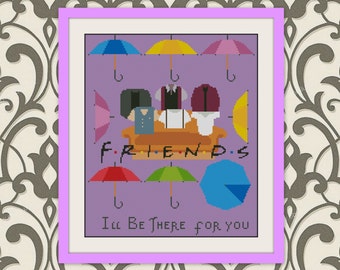 Cross stitch pattern, BOGO, Central Perk Cross Stitch Pattern,Funny TV Show, Art Fan Sitcom Comic Series, Cross-Stitch PDF,R109