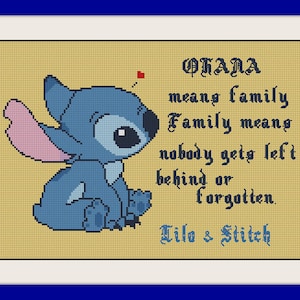 Kid and his family,Ohana means family xstitch, Quote Cross Stitch, kids decor xStitch, BOGO,counted cross stitch pattern,R108