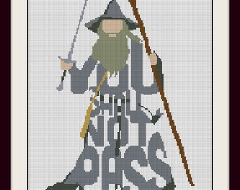 Citat korsstygn, stavkorsstygn, stav, Trollkarlsvärlden korsstygn, BOGO, PDF räknat korsstygnsmönster, R038