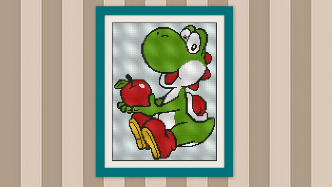 YOSHI Cross Stitch Pattern PDF Cute Embroidery Nursery Decor Etsy