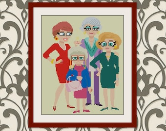 Best friends  Cross Stitch Pattern, In This House Girls, Best Quotes, Funny TV Show, BOGO, PDF counted cross stitch pattern,R222