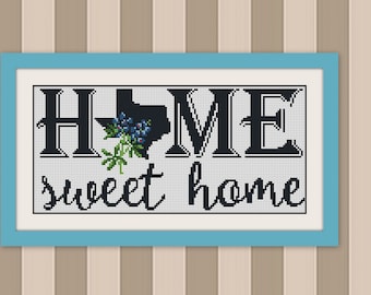 Texas Cross Stitch Pattern, home sweet home, BOGO,State of Texas Cross Stitch Pattern, Map Cross Stitch Pattern,R241