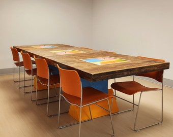 Custom Reclaimed Wood Conference Table/ Meeting Table for School/ Office, Corporate Office Furniture