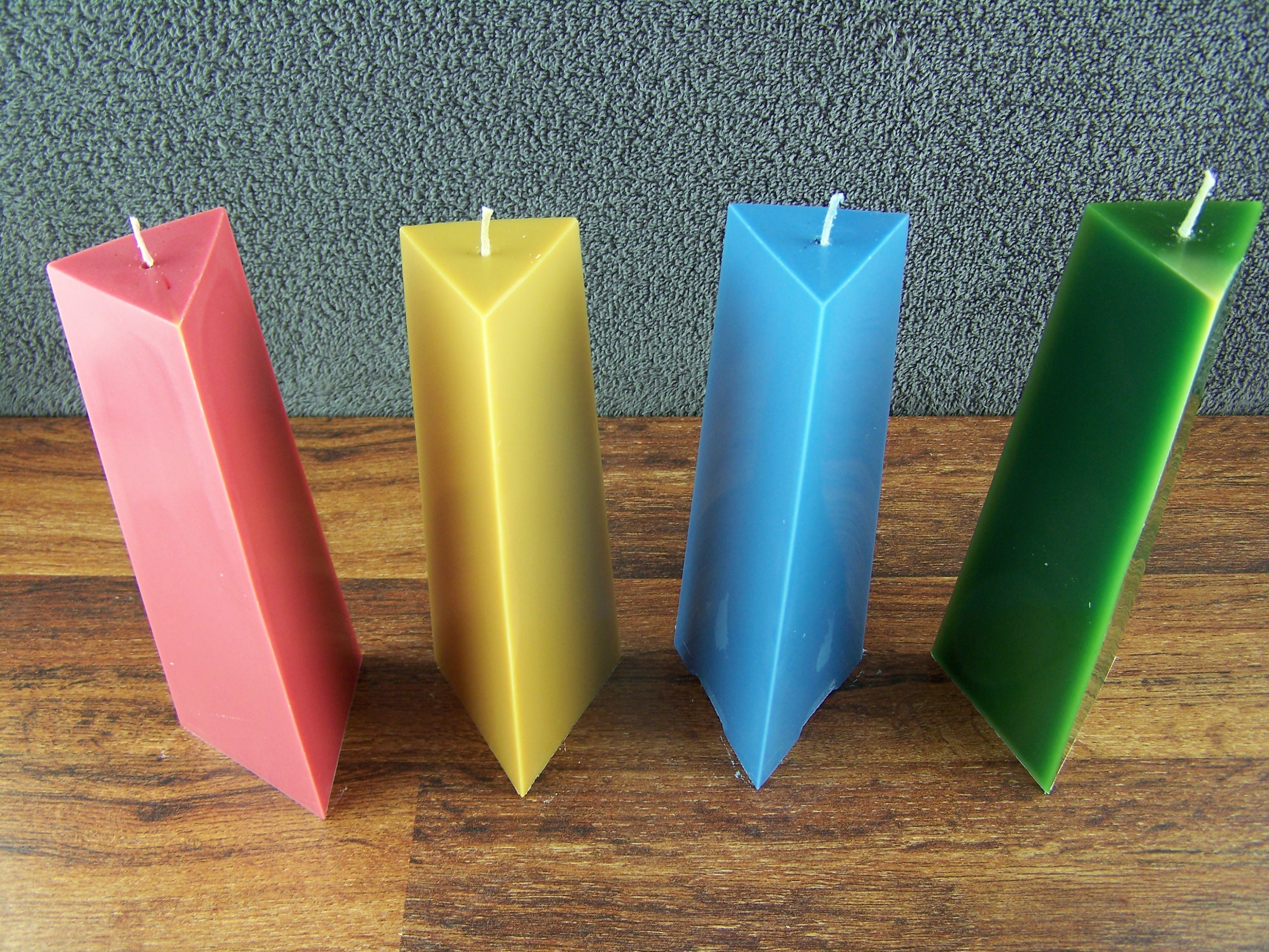 Triangular Candles Set of 4 (four Pack) Triangle Shaped Tapered Tall Pillar Candles. - Etsy