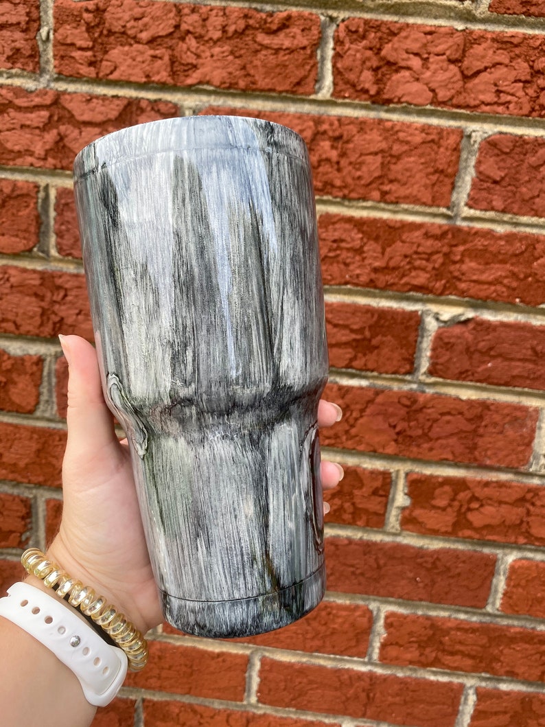 Gray Wood Grain Tumbler Etsy