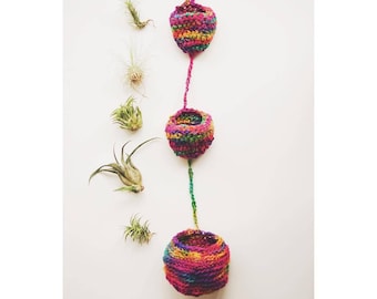 Crochet PATTERN! Tiered Air Plant Hanger Pattern | Crochet Pattern Air Plant Home | Crochet Tiered Basket