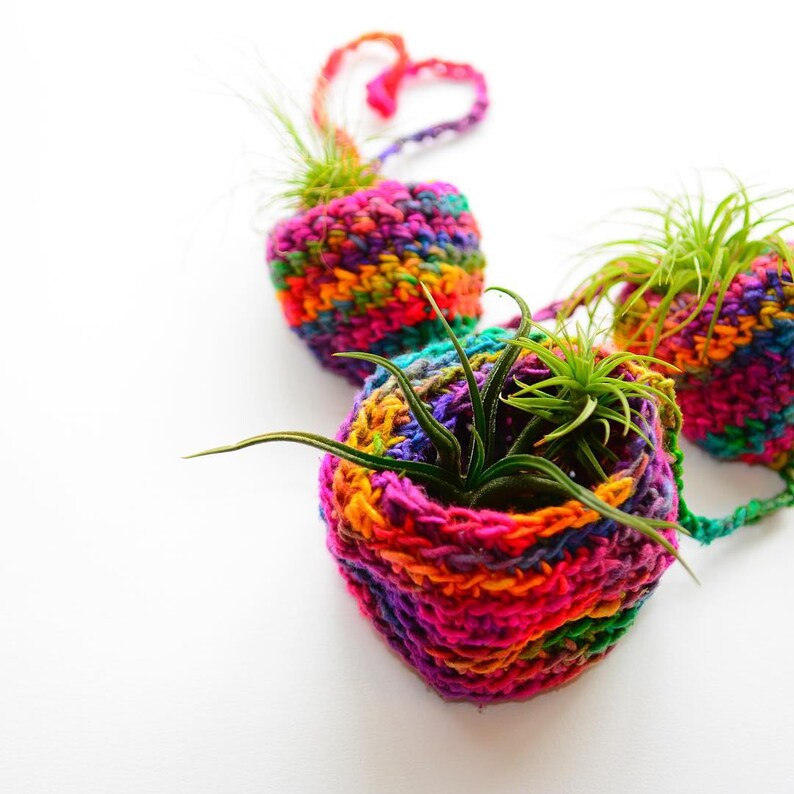 Crochet PATTERN Tiered Air Plant Hanger Pattern Crochet Pattern Air Plant Home Crochet Tiered Basket image 5