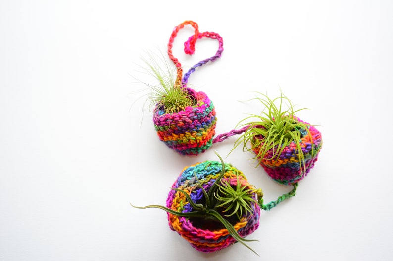 Crochet PATTERN Tiered Air Plant Hanger Pattern Crochet Pattern Air Plant Home Crochet Tiered Basket image 7