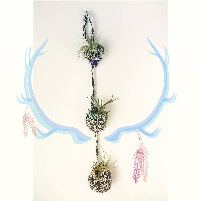 Crochet PATTERN Tiered Air Plant Hanger Pattern Crochet Pattern Air Plant Home Crochet Tiered Basket image 9