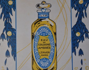 1920er Jahre Französisches Werbeplakat, Antikes Poster, Jacques Griffe, Vintage Parfüm Dekor, Französische Werbung, Vintage Magazin Kunst