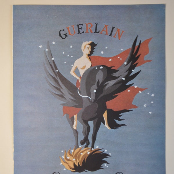 French Advertising Poster, 1950 Mid-Century Vintage Poster, Jacques Griffe, Vintage Perfume Decor, French Advertising, Vintage Magazine Art