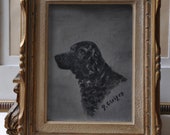 Vintage French Dog Oil Painting, Mid-Century French Art, Border Collie Lassie Dogs, Dog Art, Dog Picture, Oil Signed, Made in France