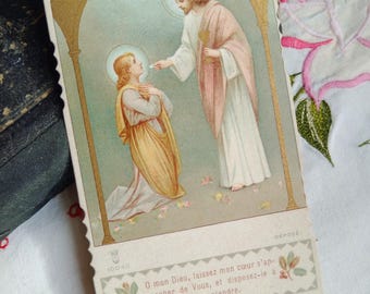 Antique French Prayer Card: 1918 Catholic Missel Card