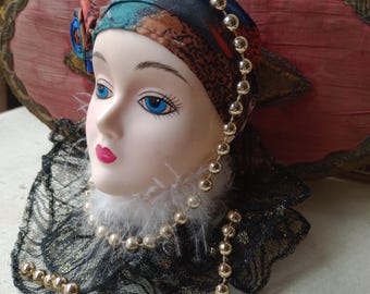 GRANDE POUPÉE ANCIENNE de salon boudoir doll art déco / bella sfbj unis