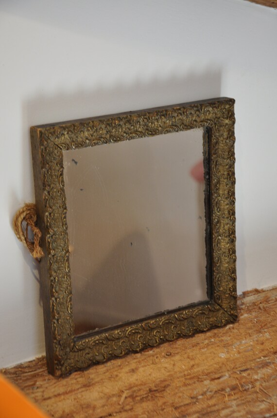 French Antique Mirror Gold Gilt Wall Decor Gesso Heavy Vanity Mirrors 1940s France