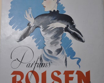 1950年代のヴィンテージフランスの香水ポスター：ル・ガリオン誌アート