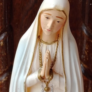 Vintage Fatima Virgin Mary Icon, Madonna, Catholic Christian Devotional