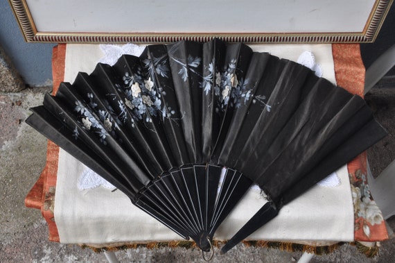 Victorian Antique French Fan, Shabby AS-IS Condit… - image 7