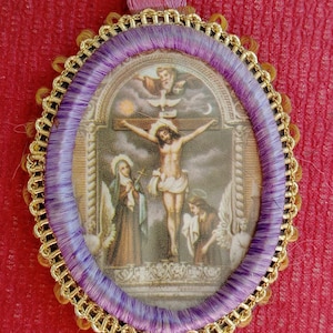 Antique French Ex Voto Relic, Jesus Christ Medal Pendant