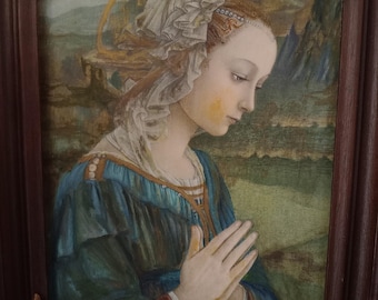 Gran icono antiguo de la Virgen María: Arte religioso enmarcado, Sagrada Familia católica