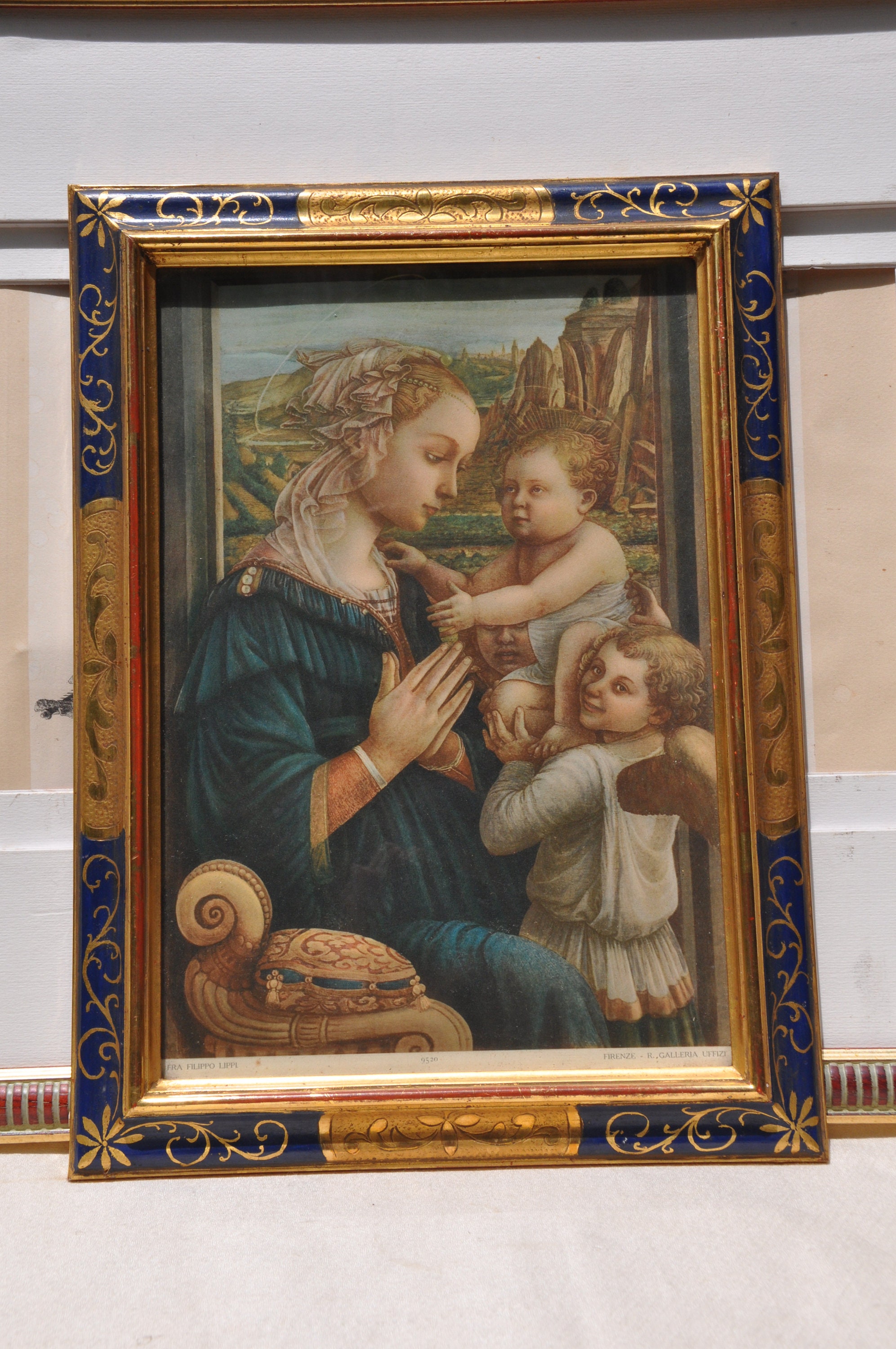 Vierge Vierge Marie de La Sainte Famille Vintage, Icône Florentine Italienne, Chrétienne Catholique 