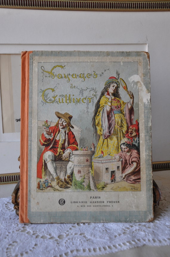 XL Antique French Children's Book Guilliver's Etsy