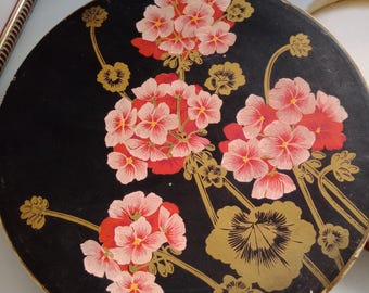 Joyero francés antiguo Art Déco con flores - Decoración de tocador parisina de los años 20
