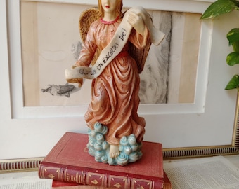 Large Vintage Angel, Gloria, Virgin Mary Icon, Religious Statue, Resin, Catholic Christian, Gloria, 1980s