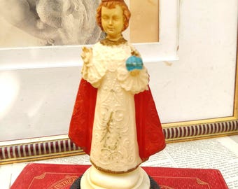 icône vintage de l'Enfant Jésus de Prague, affichage religieux