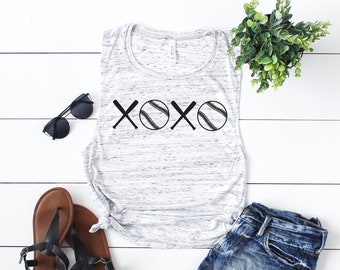 Workout Tank Top - Fitness Tank Top - Baseball Tank Top - Baseball Mom - Gym Shirt - Workout Shirt - Muscle Tank Top - XOXO