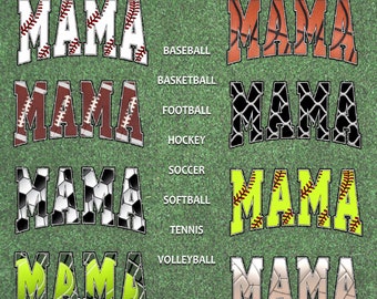 Sports Mama Bundle | Mama Baseball | Mama Basketball | Mama Football | Mama Hockey |Mama Soccer |Mama Softball |Mama Tennis |Mama Volleyball