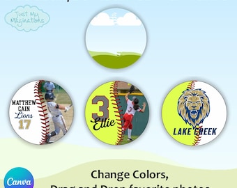 Marco de lienzo de béisbol/sóftbol / Béisbol / Sóftbol / Marco de lienzo de béisbol / Marco de lienzo de sóftbol / Marco de lienzo de béisbol/sóftbol editable