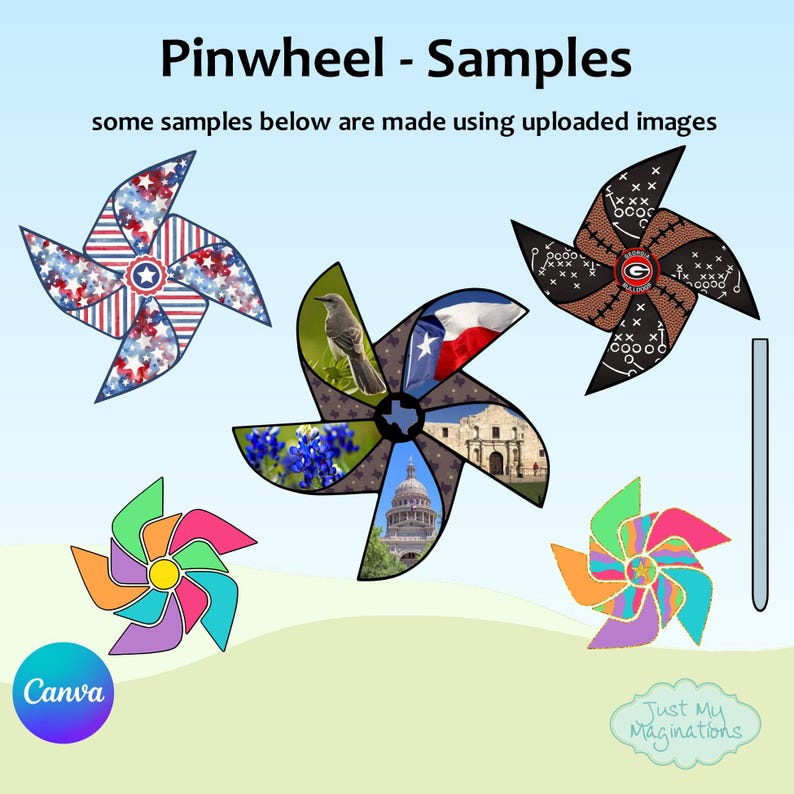Pinwheel Canva Frame | Editable Template (PNG) - Etsy