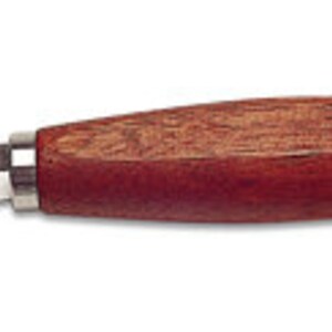 May include: A small, wooden-handled carving knife with a thin, sharp blade. The handle is a rich reddish-brown color.
