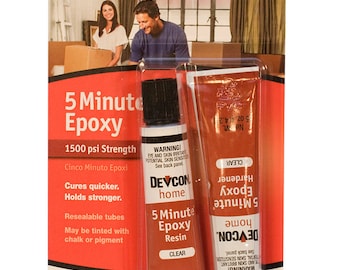 Devcon Epoxy, 5 Minute Epoxy, .5 Ounce Tubes, 2 Tubes | GLU-720.50